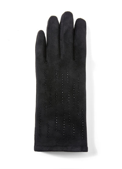 Handschoen met elegante, sprankelende glitterapplicaties 