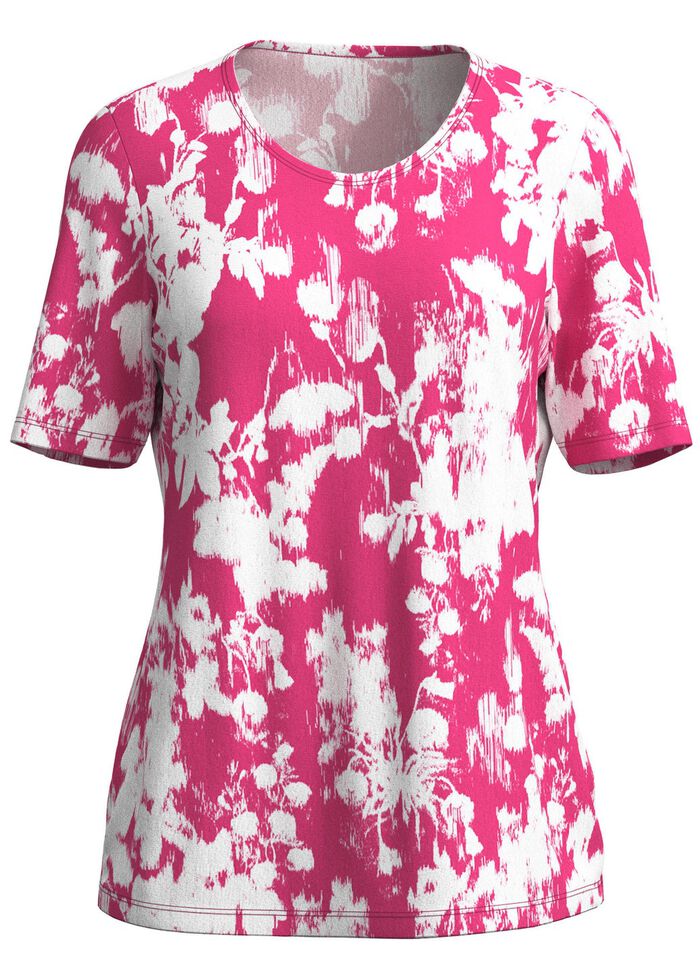 Shirt met bloemenmotief PINK-WEISS