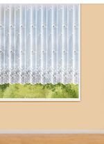 Bloemenvenstervitrage met universele railband 