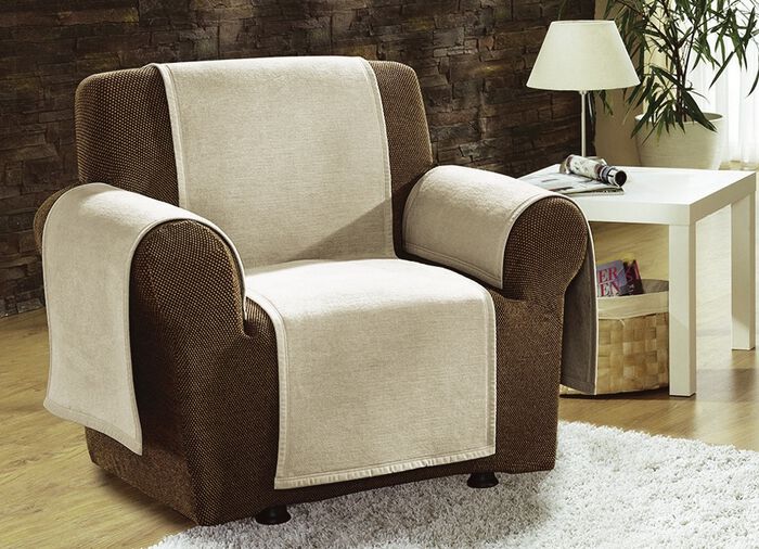 Fauteuil-, bank- en armleuningbeschermers met veloursbandrand 