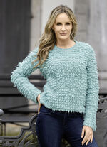 Trui met fantasiegaren MINT GEMÊLEERD