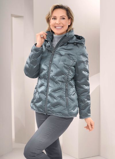 Donsjack met afneembare capuchon 