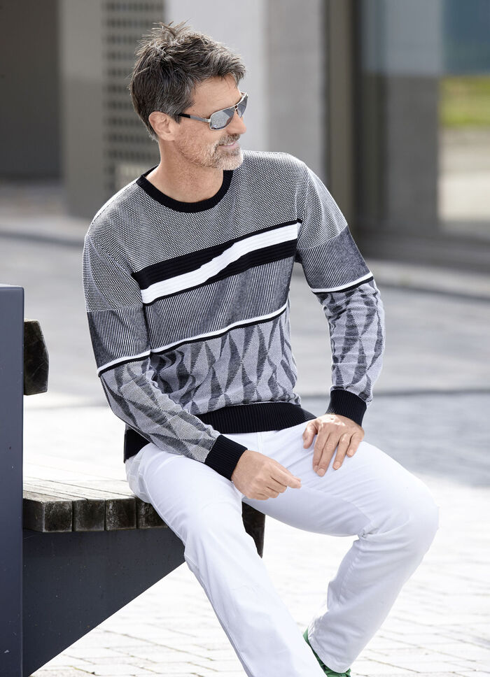 Trui met ronde hals ZWART-WIT