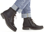 Rieker veterlaars met warme voering van lamsleer en pluche materiaal DONKERBRUIN