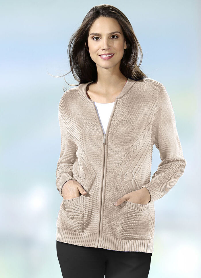 Vest met structuuraccenten BEIGE