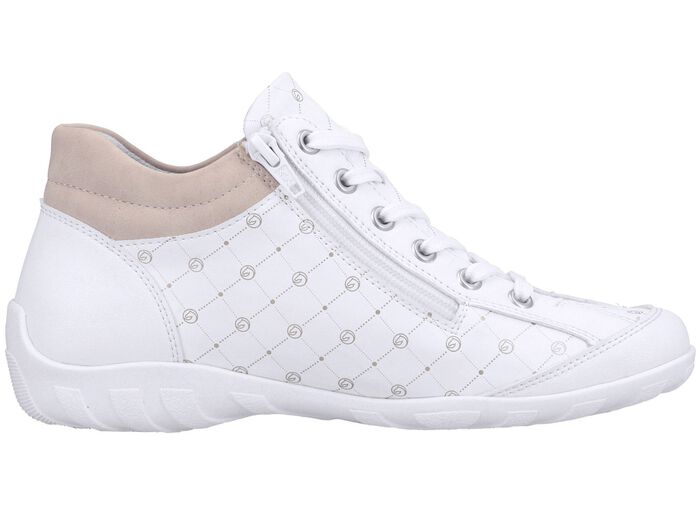 Remonte veterlaarsje van bedrukt en glanzend metallic synthetisch materiaal 