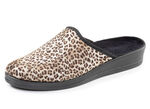 Trendy damespantoffels in luipaardlook BRAUN