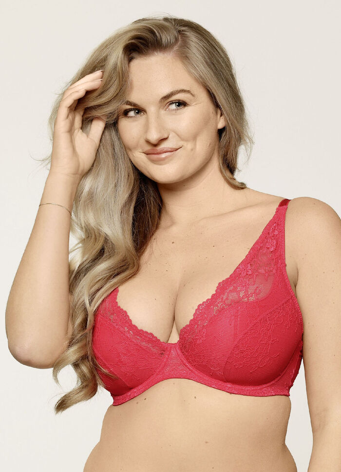 LingaDore beugelbeha met delicate elastische kant ROT