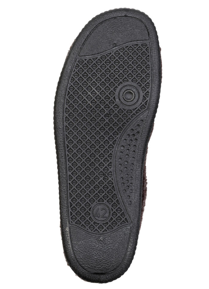 Gevoerde herenpantoffels, met nieuwe wol BRAUN
