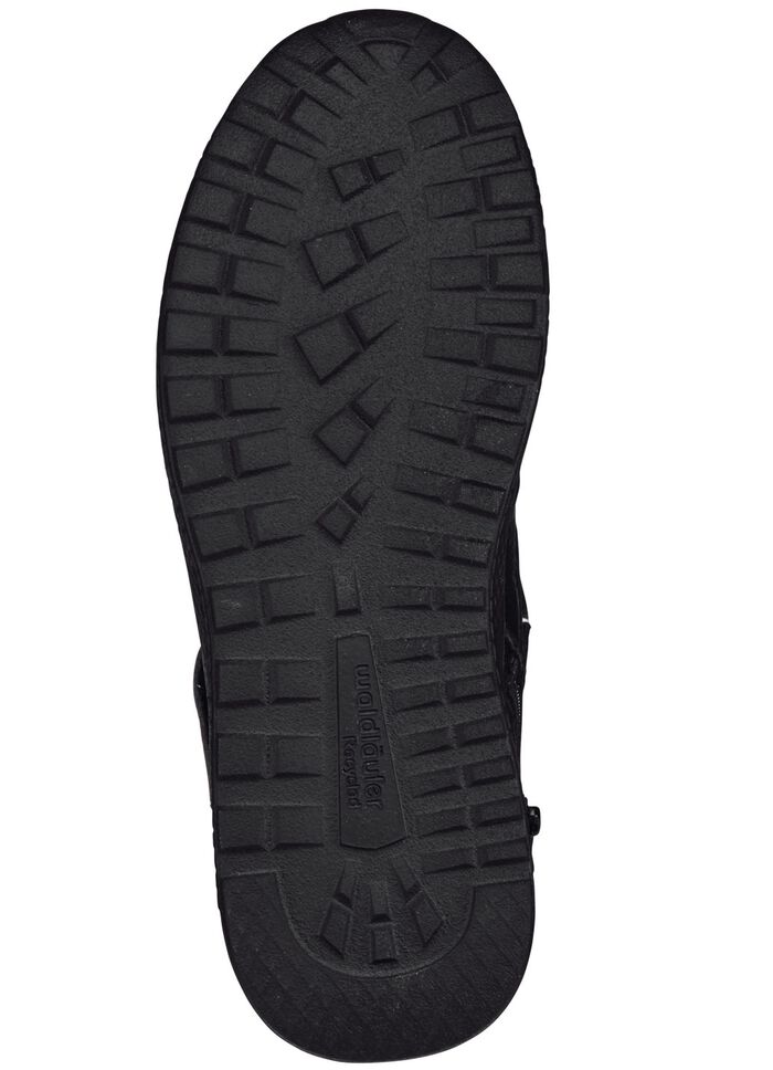 Waldl&auml;ufer, comfortabele dames enkellaarsjes, breedte H, met uitneembaar voetbed ZWART-ROOD