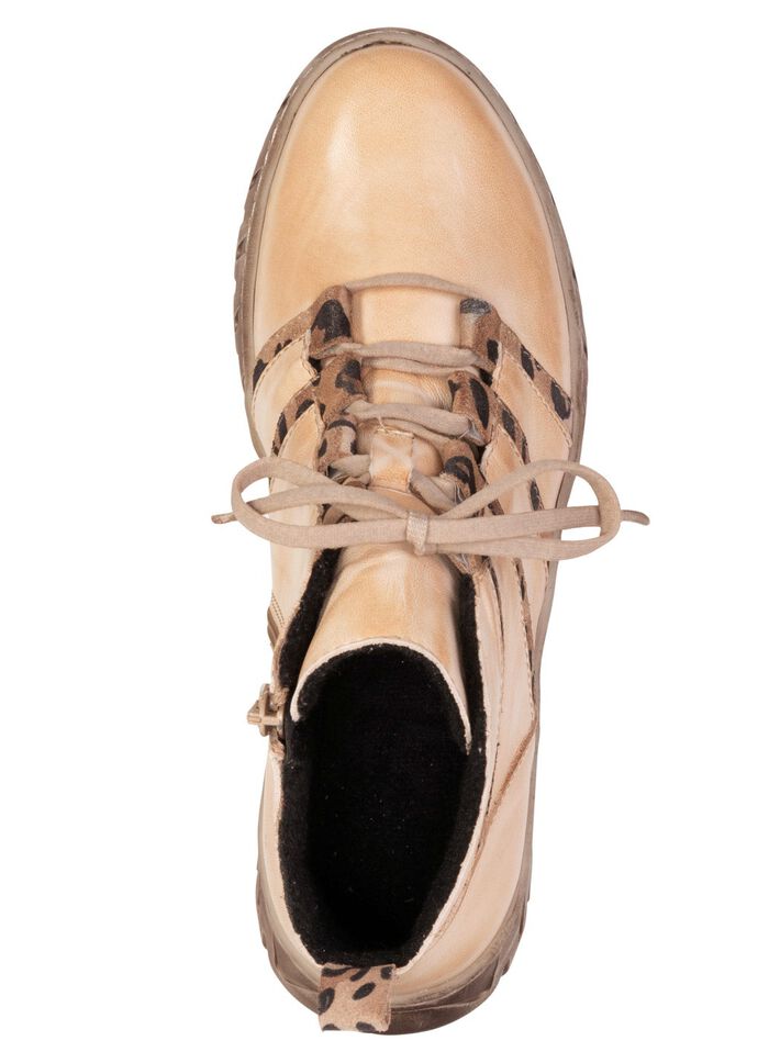 Gemini, trendy dames enkellaarsjes, winterschoenen, breedte G, met uitneembaar voetbed LICHTBEIGE