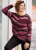 Trui met een uitgebreid design ZWART-ROZE-MULTICOLOR