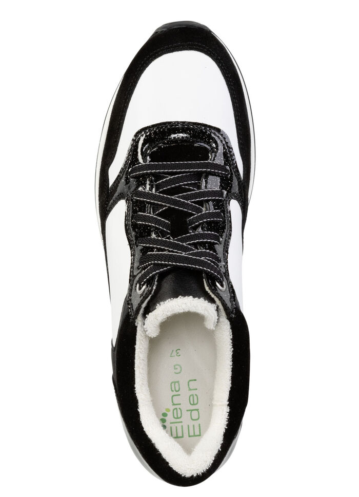 ELENA EDEN sneakers van nappa en suède SCHWARZ-WEISS