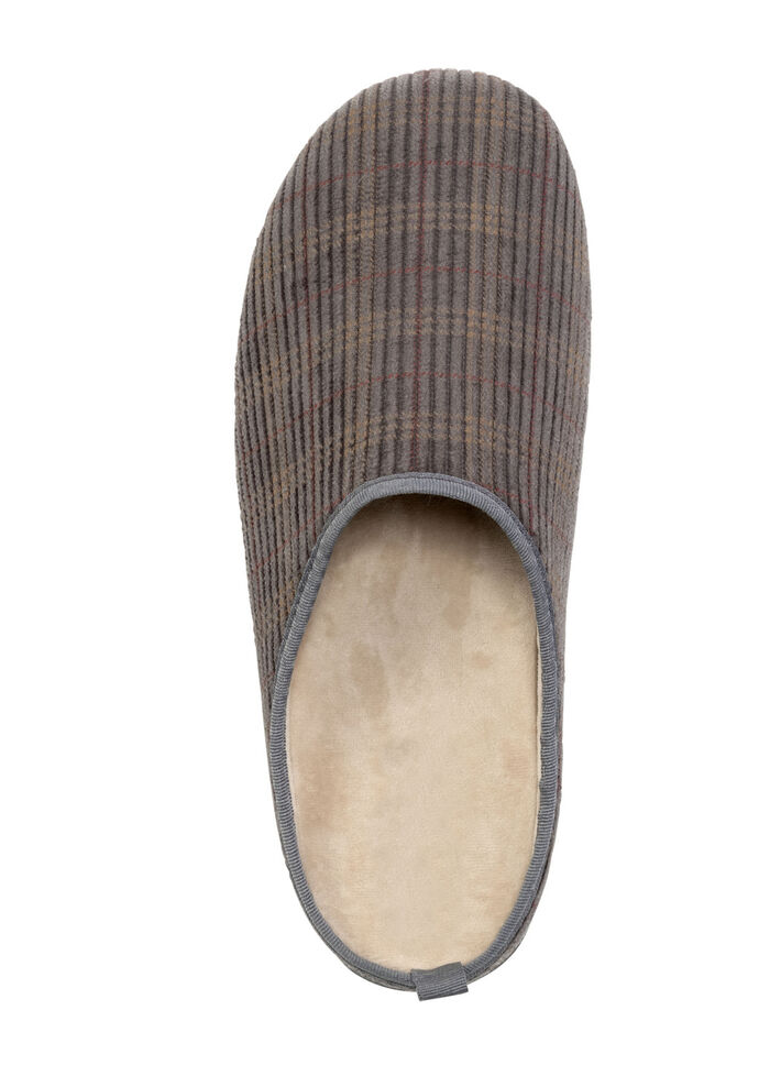 Textielpantoffels met uitneembaar voetbed GRAU