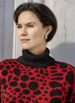 Trui met glitteraccenten ROOD-ZWART-ZILVER