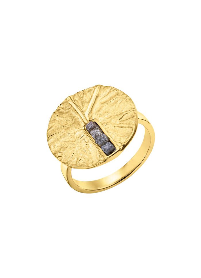 Pure elegantie: damesring met 4 ruwe diamanten 