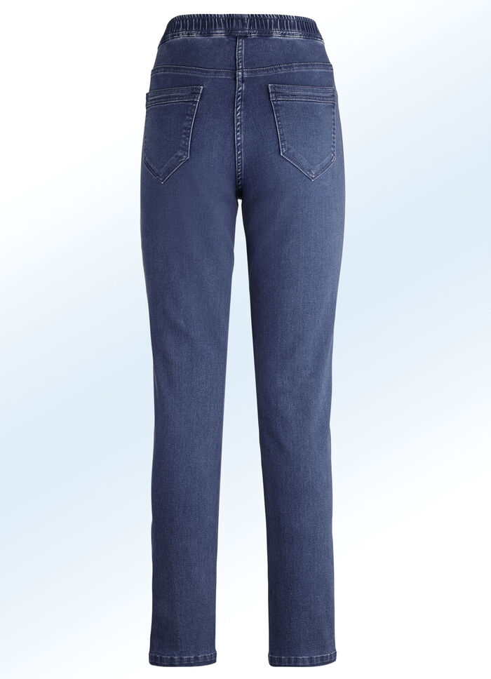 Pull-on-jeans DONKERBLAUW