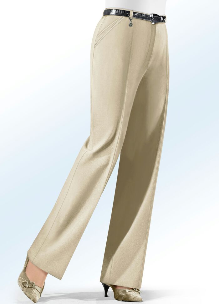 Broek met decoratieve hanger in 6 kleuren BEIGE