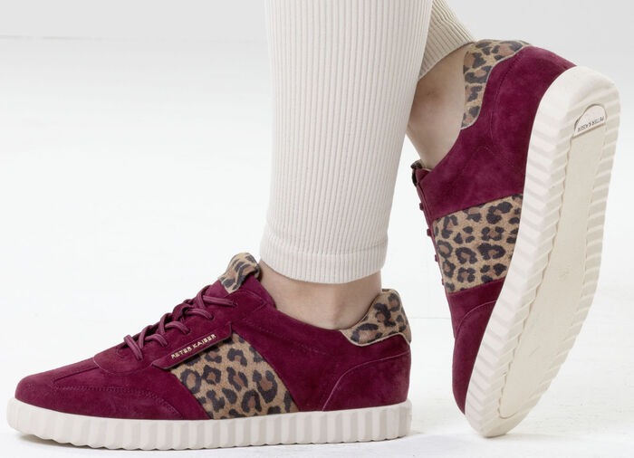 Peter Kaiser, trendy damessneakers, met uitneembaar voetbed BORDEAUX-BRUIN