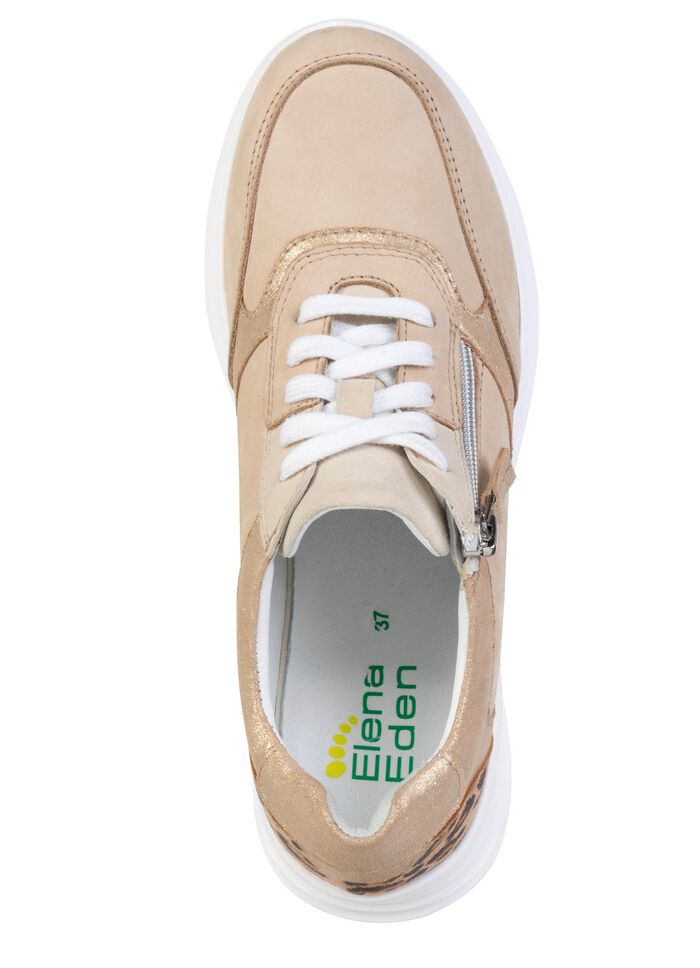 ELENA EDEN, trendy damessneakers, breedte H, met uitneembaar voetbed BEIGE