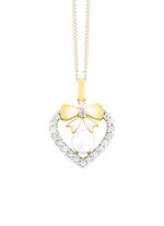 Hanger met 19 briljanten en zoetwaterkweekparel 