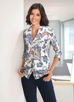 overhemdblouse met opstaande kraag 