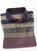Poloshirt in 2 kleuren MARINE-CAMEL-BORDEAUX
