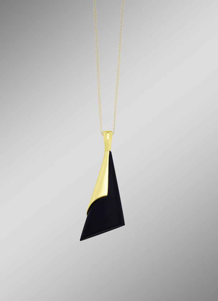 Gematteerde hanger met echte onyx 