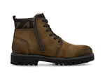 Rieker, gevoerde herenlaarzen, winterschoenen, breedte H, met rits COGNAC