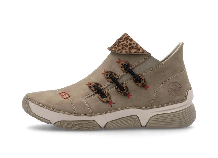 Rieker, trendy dameslaarzen, winterschoenen, met rits TAUPE-BRUIN