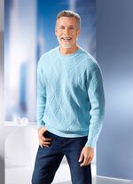 Trui met ronde hals en gestructureerd ontwerp in 2 kleuren 