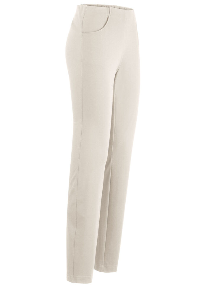 Broek met uitgesneden tailleband BEIGE