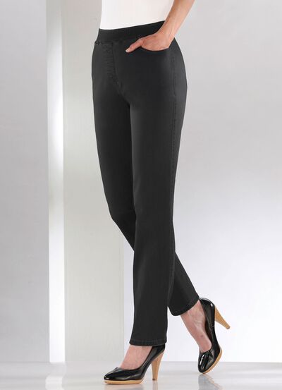Jeans met hoge taille in slip-on model 