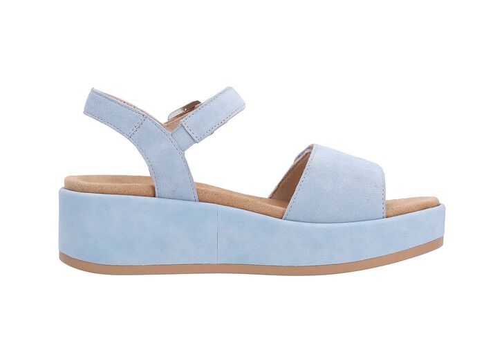 Sandaal gemaakt van fluwelen su&egrave;de LICHTBLAUW