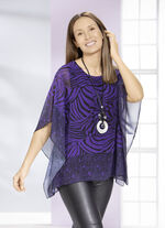 Poncho tuniek met randprint 