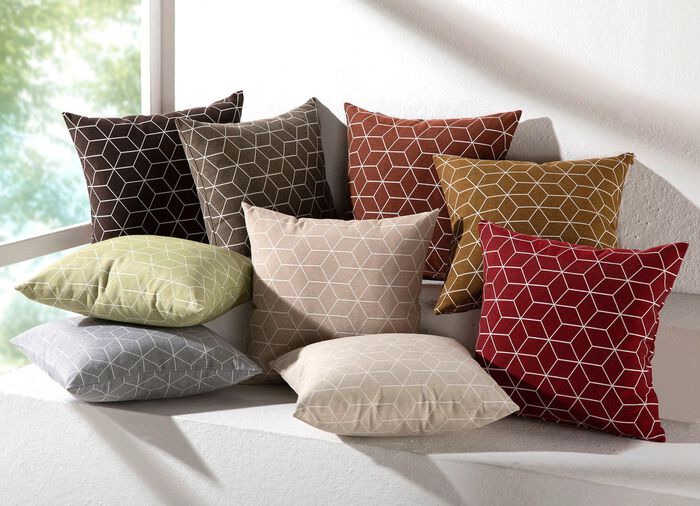 Moderne kussenhoezen in jacquardkwaliteit BEIGE