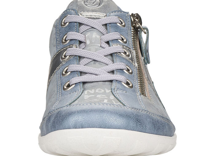 Remonte sneakers met bedrukte rand LICHTBLAUW-ZILVER