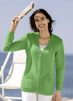 Cardigan met rekbare structuur GROEN