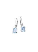 Oorbellen met diamanten en blauwe topaas 