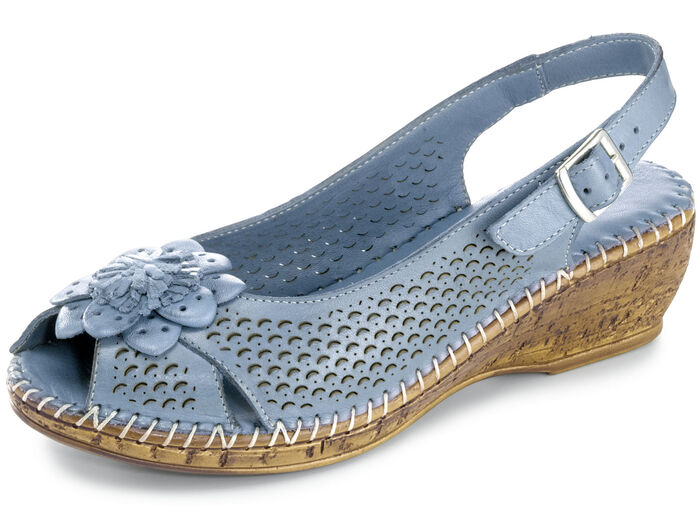 Gemini sandaal met leren bloem JEANS