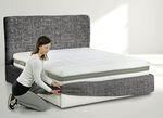Stretchhoes voor boxspringbed in microvezelkwaliteit GRAU
