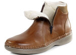 GINO GALANTE, gevoerde heren enkellaarsjes, winterschoenen, met wol COGNAC