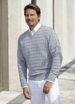 Casual trui met V-hals en gestructureerd ontwerp in 3 kleuren GRIJS GEMÊLEERD