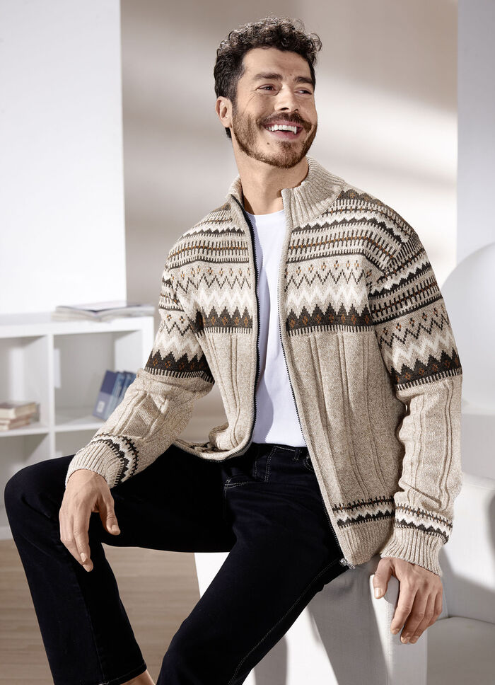 Jas met volledige ritssluiting BEIGE-BRAUN MELIERT