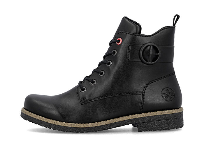 Rieker, klassieke dames enkellaarsjes, met rits SCHWARZ