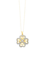 Klaverblad hanger met diamanten 