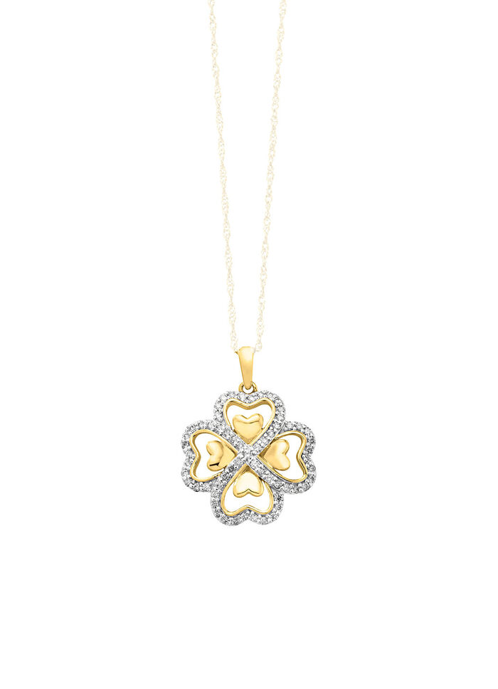 Klaverblad hanger met diamanten 