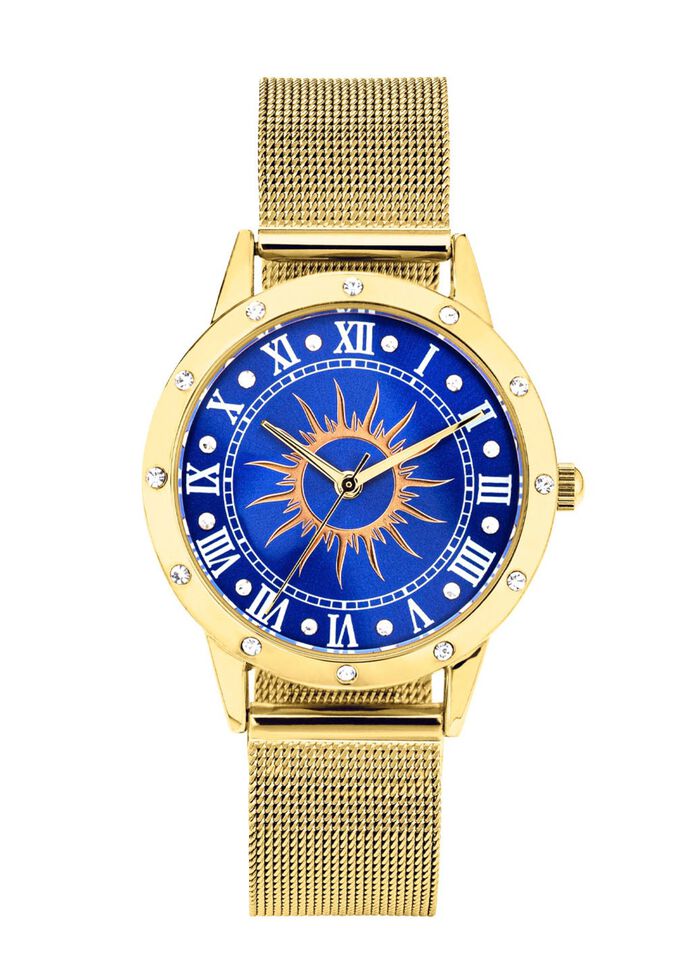 Quartz dameshorloge zon met witte kristalaccenten 