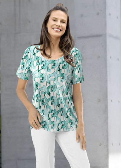 Shirt met schitterende all-over print 