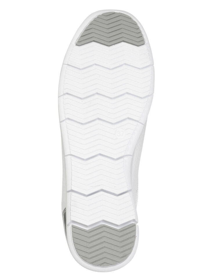 ELENA EDEN, comfortabele damessneakers, breedte G, met uitneembaar voetbed WIT-ZILVER